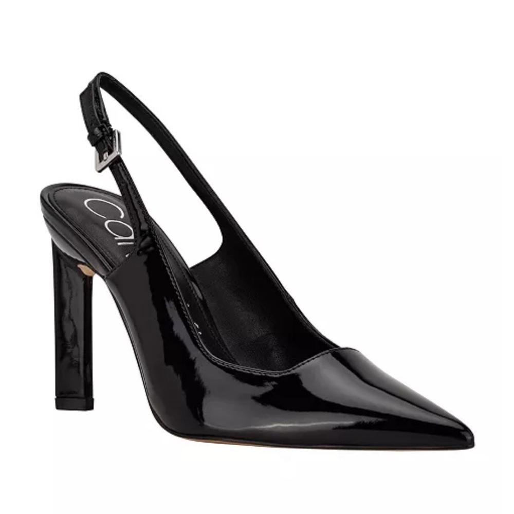 COPY - Calvin Klein Black Patent Leather Slingback Heels